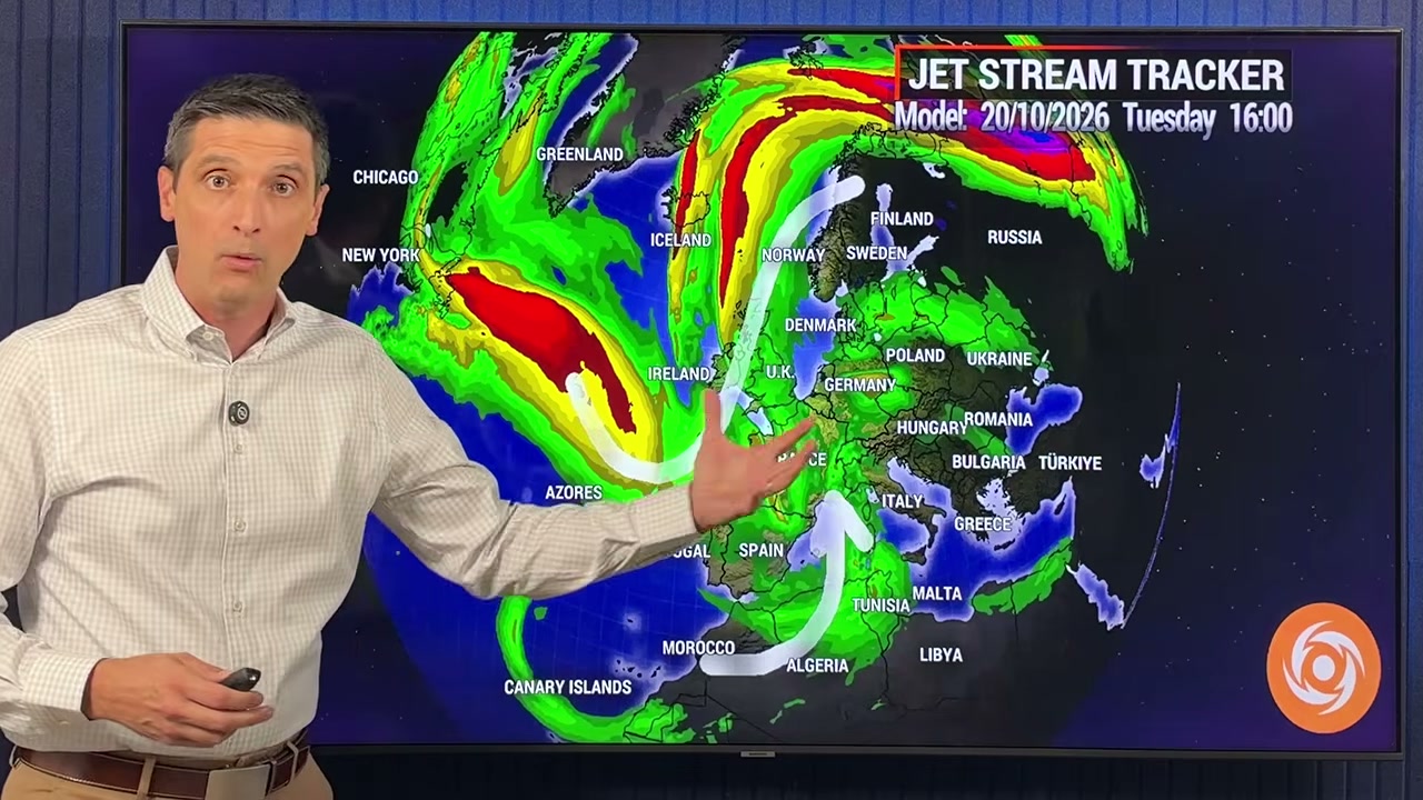 Jet Stream Tracker forecast map presented by meteorologist